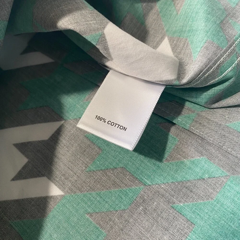 NEW Murano Long Sleeve Button Front Shirt Iron On Patch Cotton White $115 - Picture 4 of 9